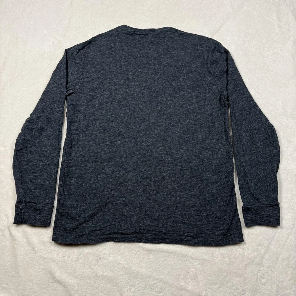 Polo Ralph Lauren Shirt Mens Medium Blue Heather V Neck Long‎ Sleeve Knit